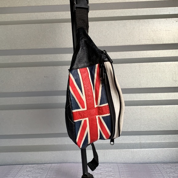 Bags Vintage Leather Uk United Kingdom Flag Union Jack Fanny Backpack Waist Hip Red Poshmark